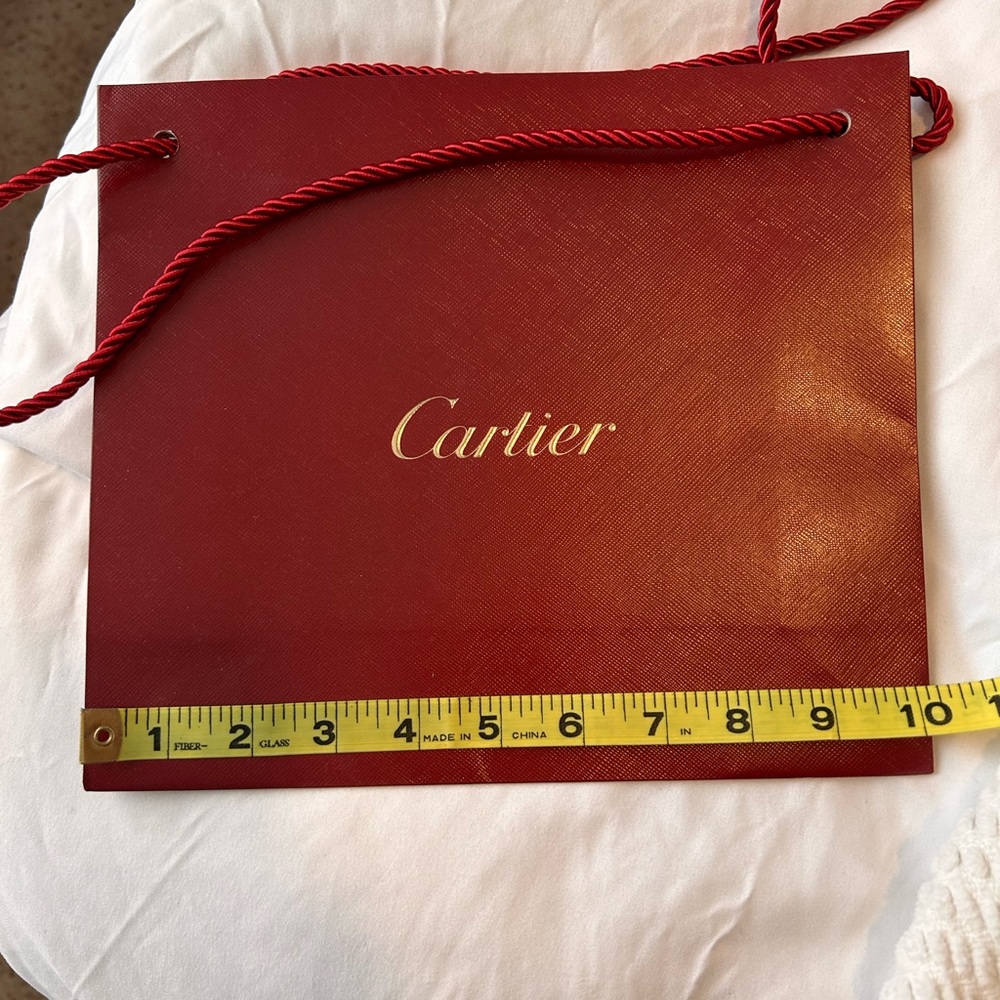 Red authentic Cartier shopping bag
